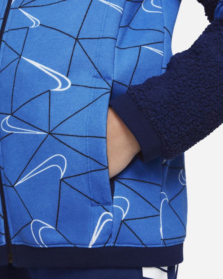 Sudadera Con Capucha Nike Sportswear Club Kids Winterized Full-Zip Niño Azules Azul Real Metal Plateadas | PXREL-4201