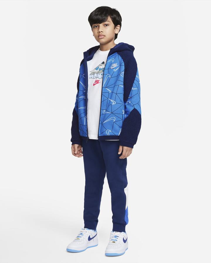 Sudadera Con Capucha Nike Sportswear Club Kids Winterized Full-Zip Niño Azules Azul Real Metal Plateadas | PXREL-4201