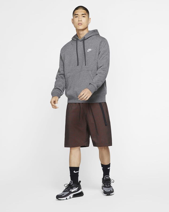 Sudadera Con Capucha Nike Sportswear Club Fleece Mujer Gris Gris Oscuro Blancas | QCRZU-0921
