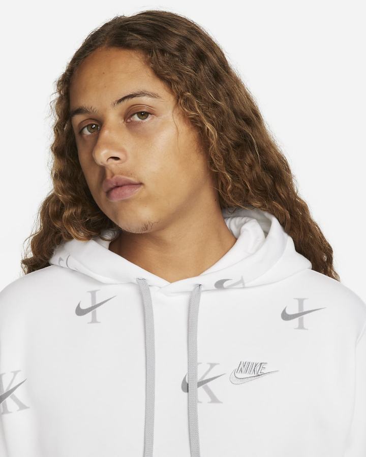 Sudadera Con Capucha Nike Sportswear Club Hombre Blancas Gris | QFHDK-8096