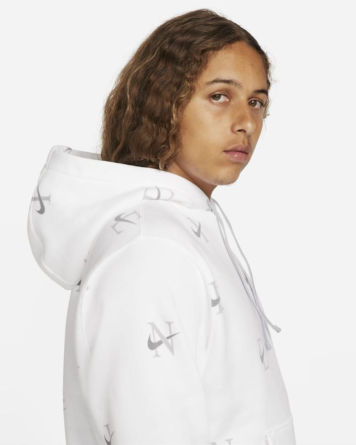 Sudadera Con Capucha Nike Sportswear Club Hombre Blancas Gris | QFHDK-8096