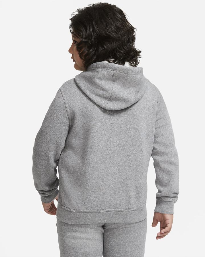 Sudadera Con Capucha Nike Sportswear Club Kids Full-Zip Niño Gris Oscuro Blancas | QGDNJ-7963