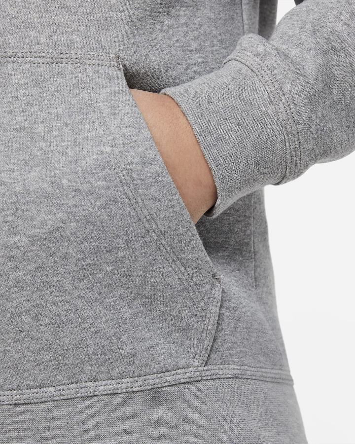 Sudadera Con Capucha Nike Sportswear Club Kids Full-Zip Niño Gris Oscuro Blancas | QGDNJ-7963