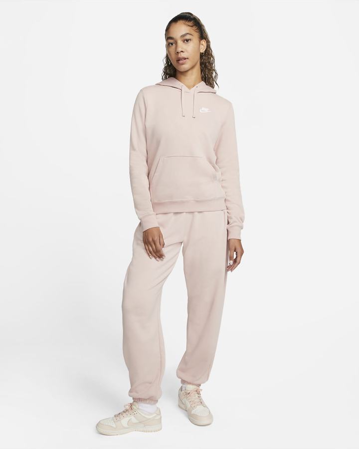 Sudadera Con Capucha Nike Sportswear Club Fleece Mujer Rosas Blancas | QJBTN-1504