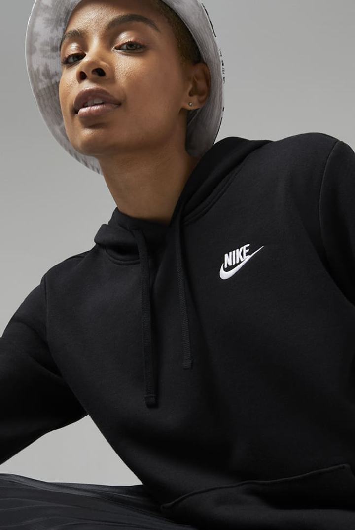 Sudadera Con Capucha Nike Sportswear Club Fleece Mujer Rosas Blancas | QJBTN-1504