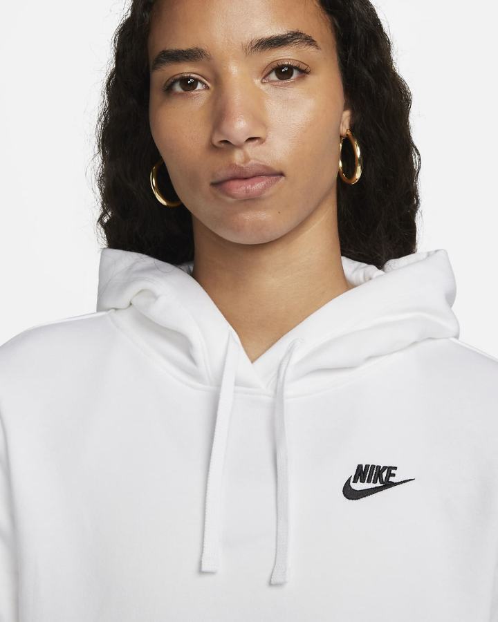 Sudadera Con Capucha Nike Sportswear Club Fleece Mujer Blancas Negras | QKFVO-6341