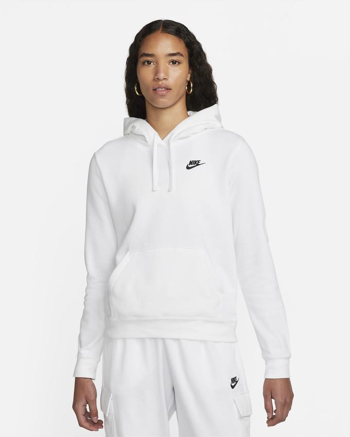 Sudadera Con Capucha Nike Sportswear Club Fleece Mujer Blancas Negras | QKFVO-6341