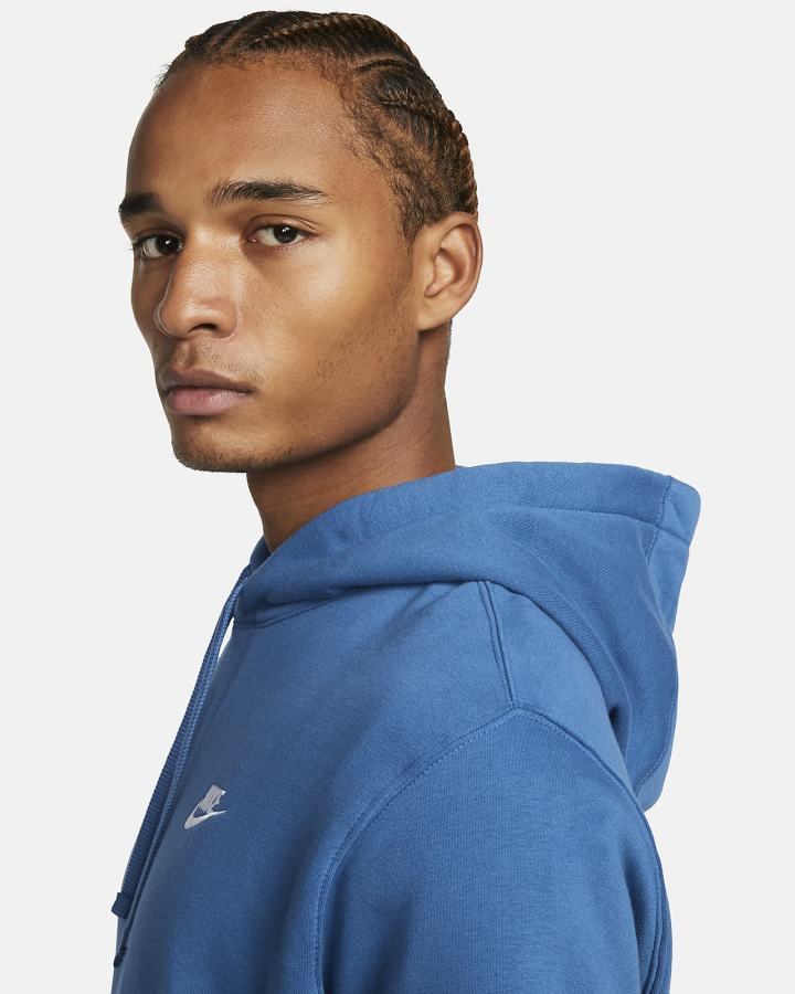 Sudadera Con Capucha Nike Sportswear Club Fleece Mujer Azules Oscuro Blancas | QVGFK-1876