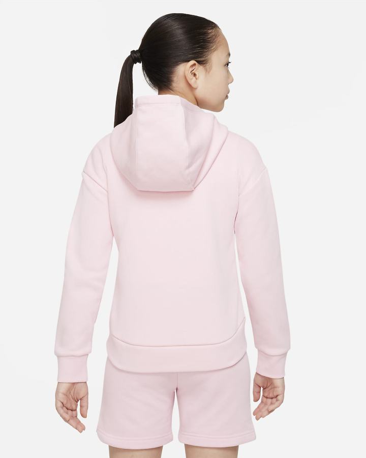 Sudadera Con Capucha Nike Sportswear Club Fleece Kids Full-Zip Niña Rosas Blancas | RMZNG-7056