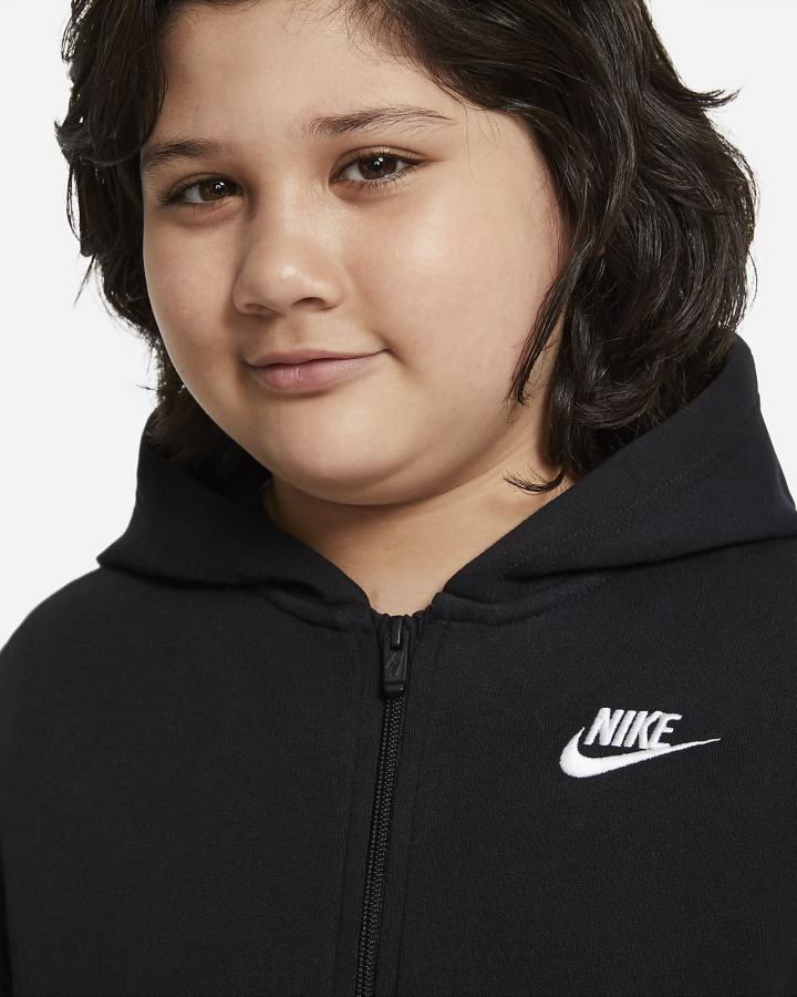 Sudadera Con Capucha Nike Sportswear Club Kids Full-Zip Niño Negras Blancas | RQGEK-3425