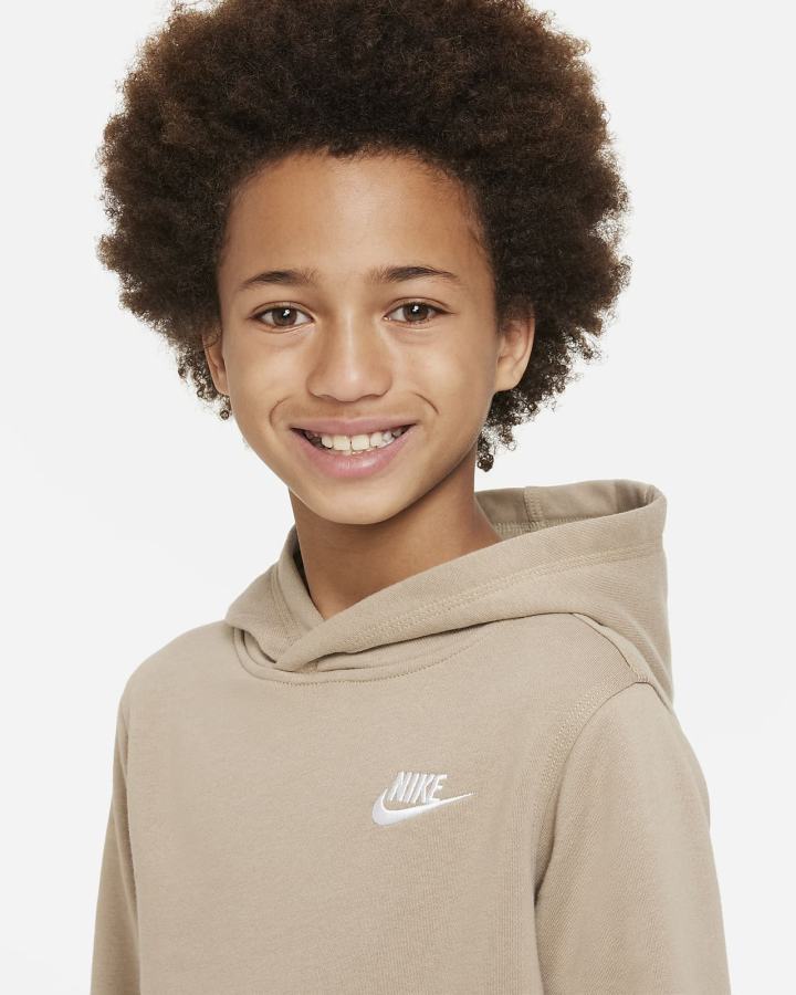 Sudadera Con Capucha Nike Sportswear Club Kids Niño Kaki Blancas | SCIZM-8219