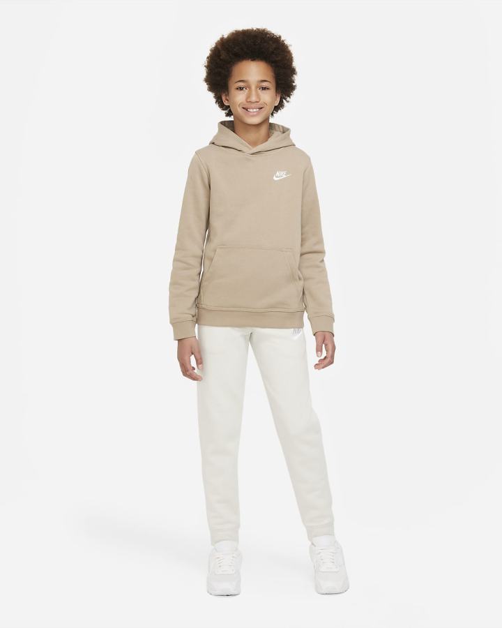 Sudadera Con Capucha Nike Sportswear Club Kids Niño Kaki Blancas | SCIZM-8219