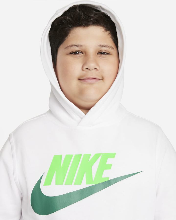 Sudadera Con Capucha Nike Sportswear Club Fleece Kids Niña Blancas Verde | SRBVU-2948