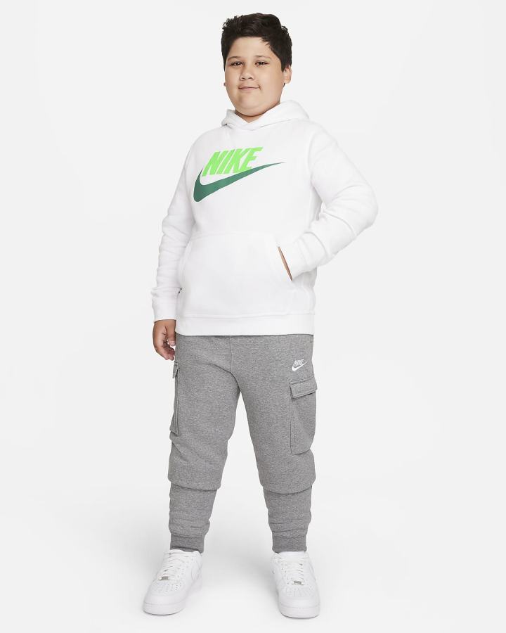 Sudadera Con Capucha Nike Sportswear Club Fleece Kids Niña Blancas Verde | SRBVU-2948
