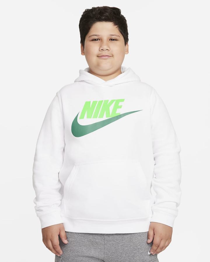 Sudadera Con Capucha Nike Sportswear Club Fleece Kids Niña Blancas Verde | SRBVU-2948