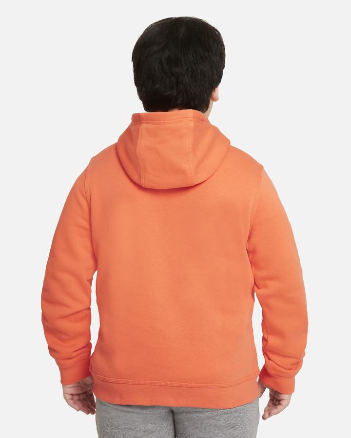 Sudadera Con Capucha Nike Sportswear Club Fleece Kids Niña Naranjas Blancas | TCRVU-5712