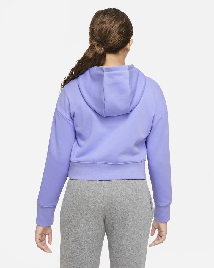 Sudadera Con Capucha Nike Sportswear Club Kids French Terry Cropped (Extended Size) Niña Blancas | TDIPB-2943