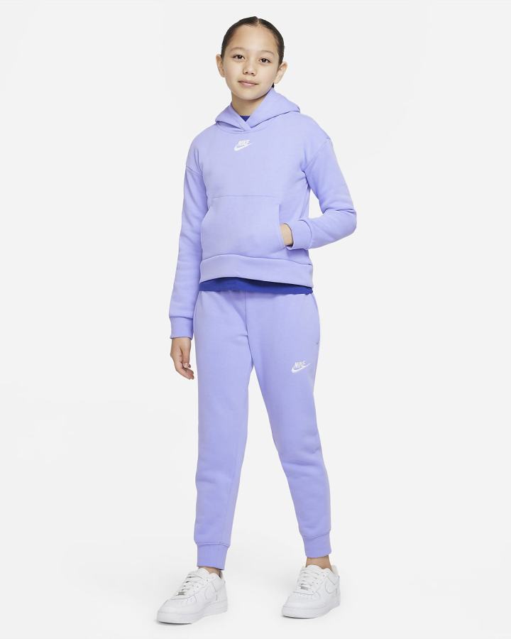 Sudadera Con Capucha Nike Sportswear Club Fleece Kids Niña Blancas | TLQSG-5637