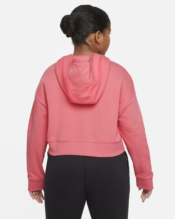 Sudadera Con Capucha Nike Sportswear Club Kids French Terry Cropped (Extended Size) Niña Rosas Azules Blancas | TOKNU-8203