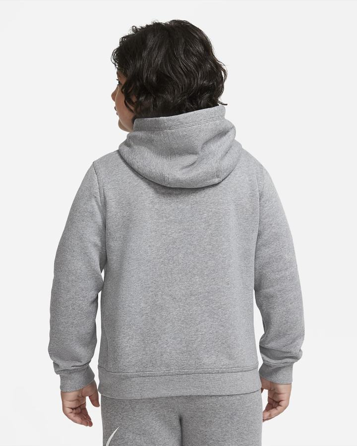 Sudadera Con Capucha Nike Sportswear Club Fleece Kids Niña Gris Oscuro | TOLBE-0289