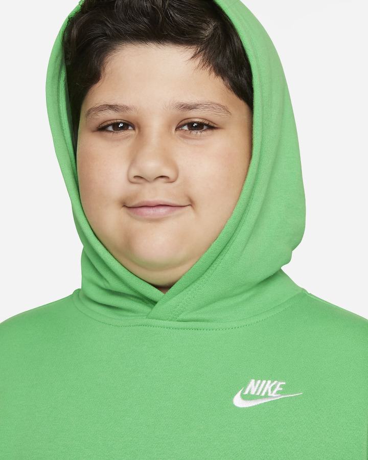 Sudadera Con Capucha Nike Sportswear Club Kids Niño Verde Claro Blancas | TQIUZ-1589