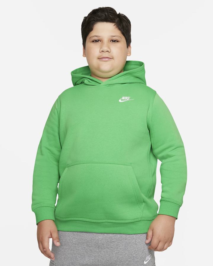 Sudadera Con Capucha Nike Sportswear Club Kids Niño Verde Claro Blancas | TQIUZ-1589