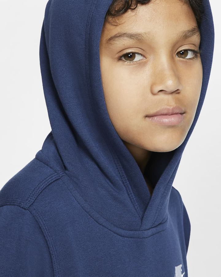 Sudadera Con Capucha Nike Sportswear Club Kids Niño Azul Marino Blancas | UEPDQ-6385