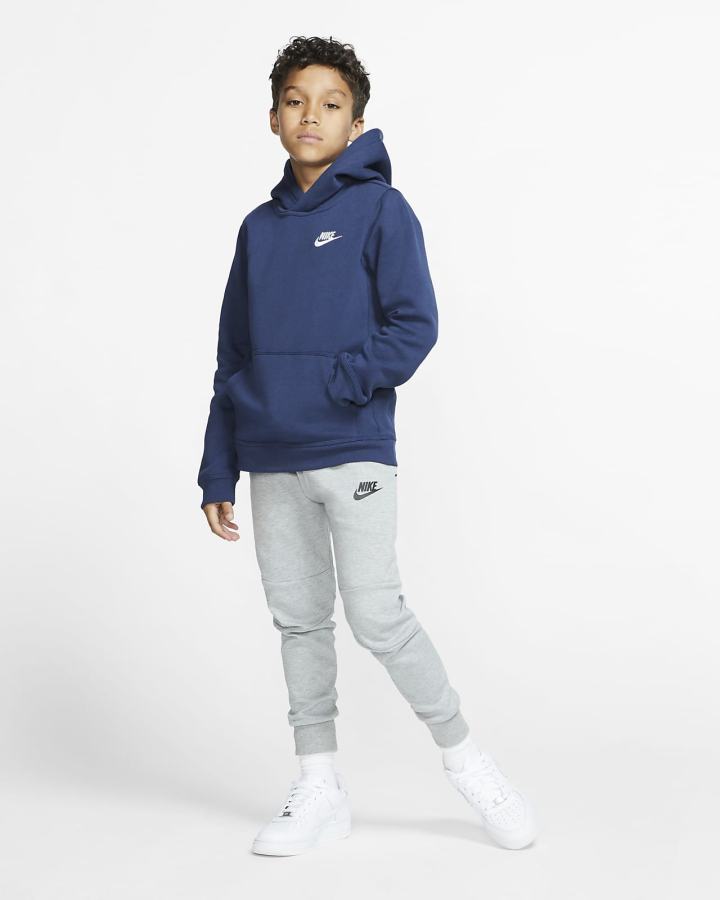 Sudadera Con Capucha Nike Sportswear Club Kids Niño Azul Marino Blancas | UEPDQ-6385