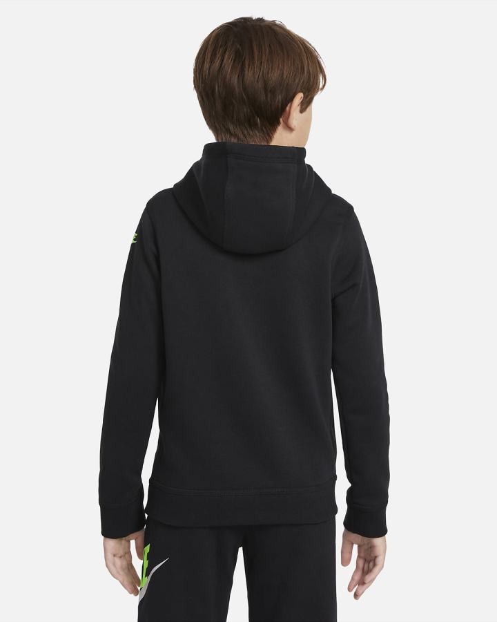 Sudadera Con Capucha Nike Sportswear Club Kids Estampadas (Extended Size) Niño Negras Verde | UFOMS-2847