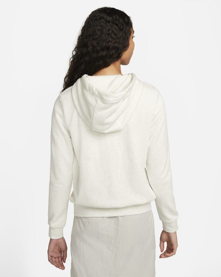Sudadera Con Capucha Nike Sportswear Club Fleece Full-Zip Mujer Beige Blancas | UGVKT-4086