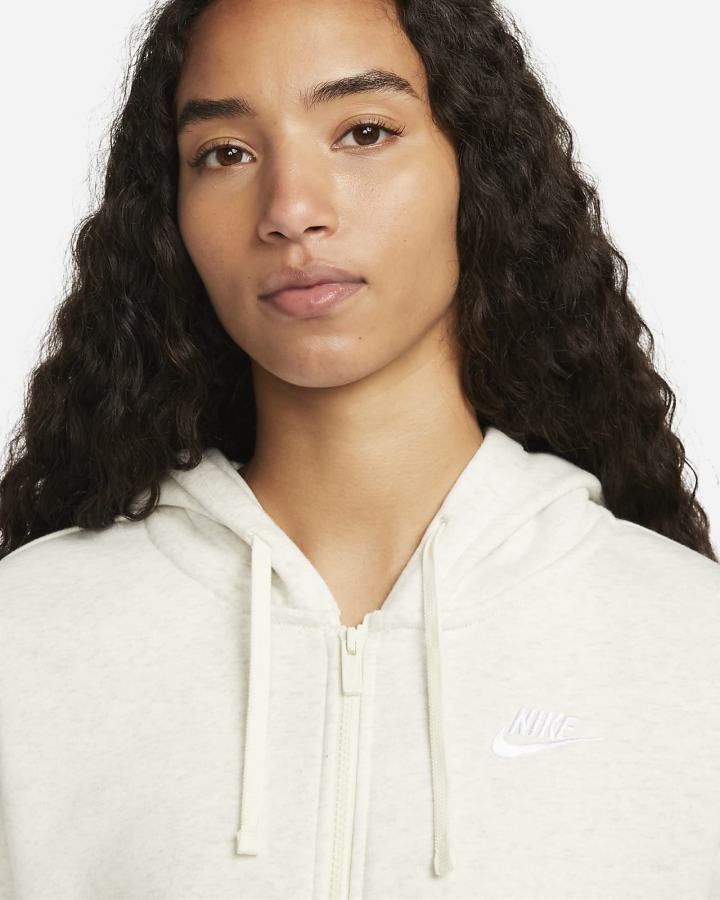 Sudadera Con Capucha Nike Sportswear Club Fleece Full-Zip Mujer Beige Blancas | UGVKT-4086