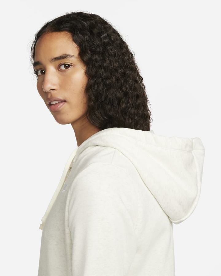 Sudadera Con Capucha Nike Sportswear Club Fleece Full-Zip Mujer Beige Blancas | UGVKT-4086