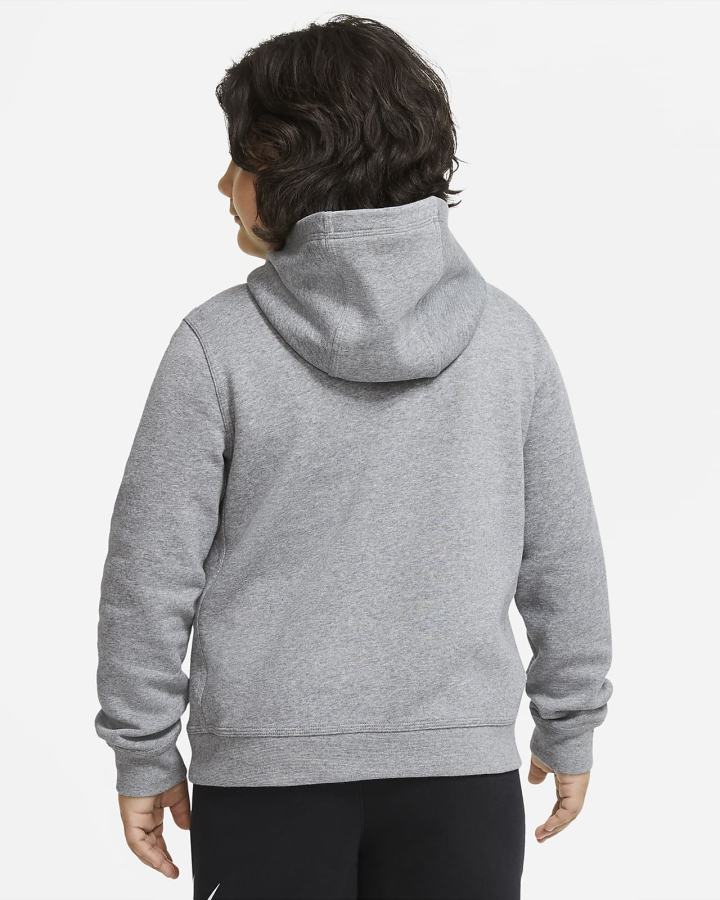 Sudadera Con Capucha Nike Sportswear Club Kids Niño Gris Oscuro Blancas | UQFMO-5296