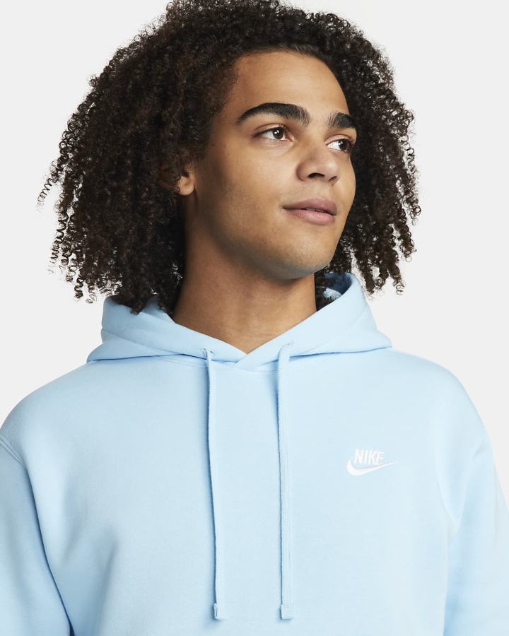 Sudadera Con Capucha Nike Sportswear Club Fleece Mujer Azules Blancas | VFDHR-3706