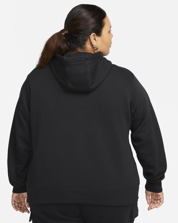 Sudadera Con Capucha Nike Sportswear Club Fleece Mujer Negras Blancas | VJIWO-0249