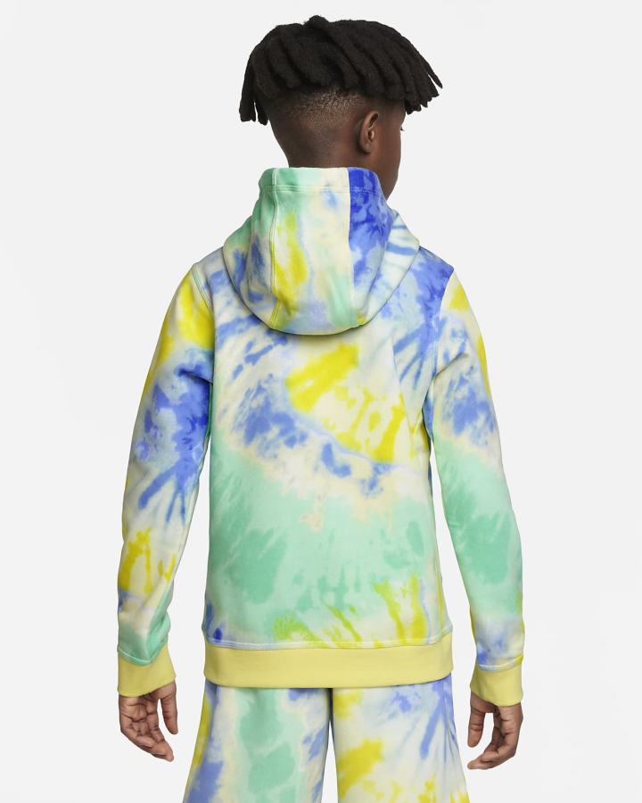 Sudadera Con Capucha Nike Sportswear Club Kids Tie-Dye Niño Verde Menta | VQKHE-5341