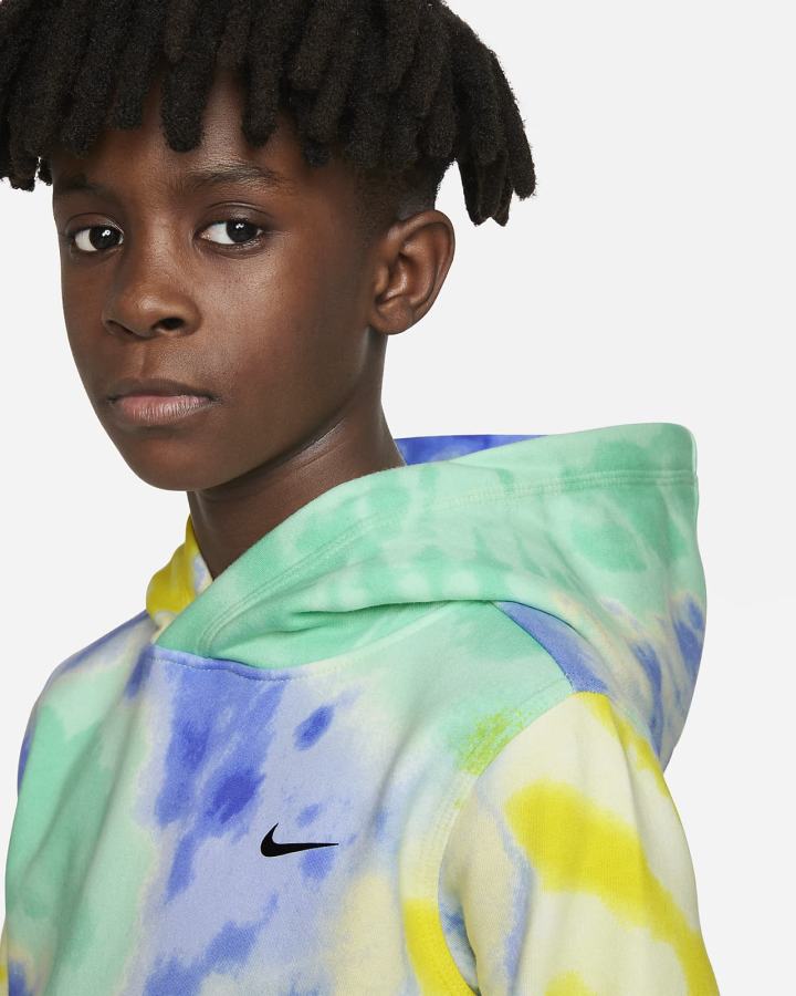 Sudadera Con Capucha Nike Sportswear Club Kids Tie-Dye Niño Verde Menta | VQKHE-5341