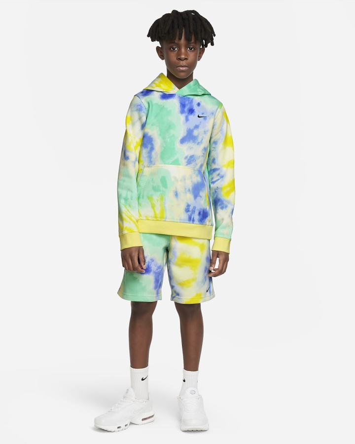 Sudadera Con Capucha Nike Sportswear Club Kids Tie-Dye Niño Verde Menta | VQKHE-5341