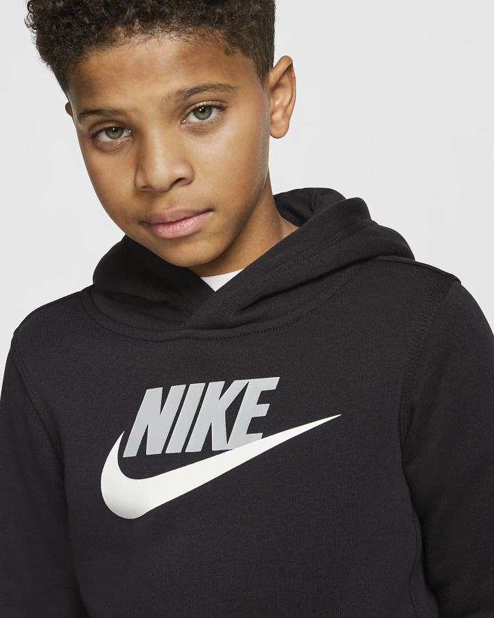 Sudadera Con Capucha Nike Sportswear Club Fleece Kids Niña Negras Gris Claro | WQDVG-6859