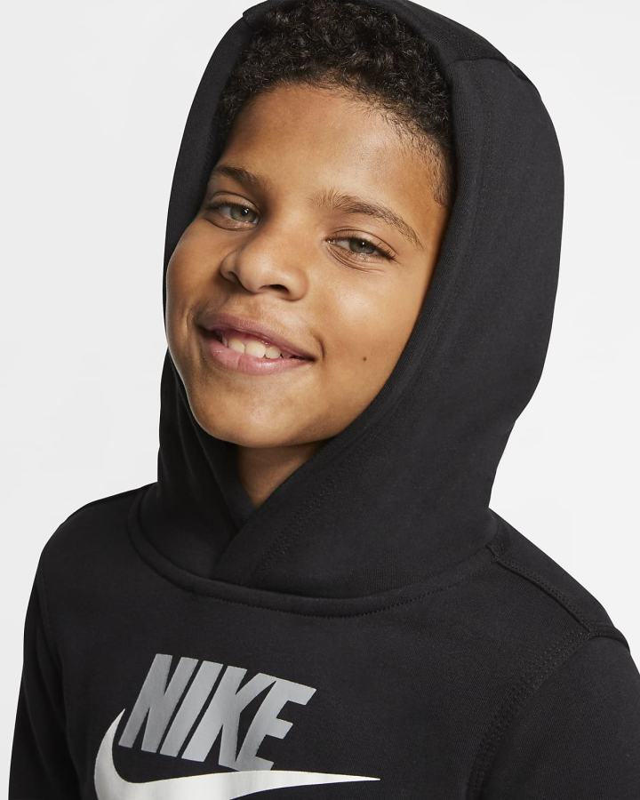 Sudadera Con Capucha Nike Sportswear Club Fleece Kids Niña Negras Gris Claro | WQDVG-6859