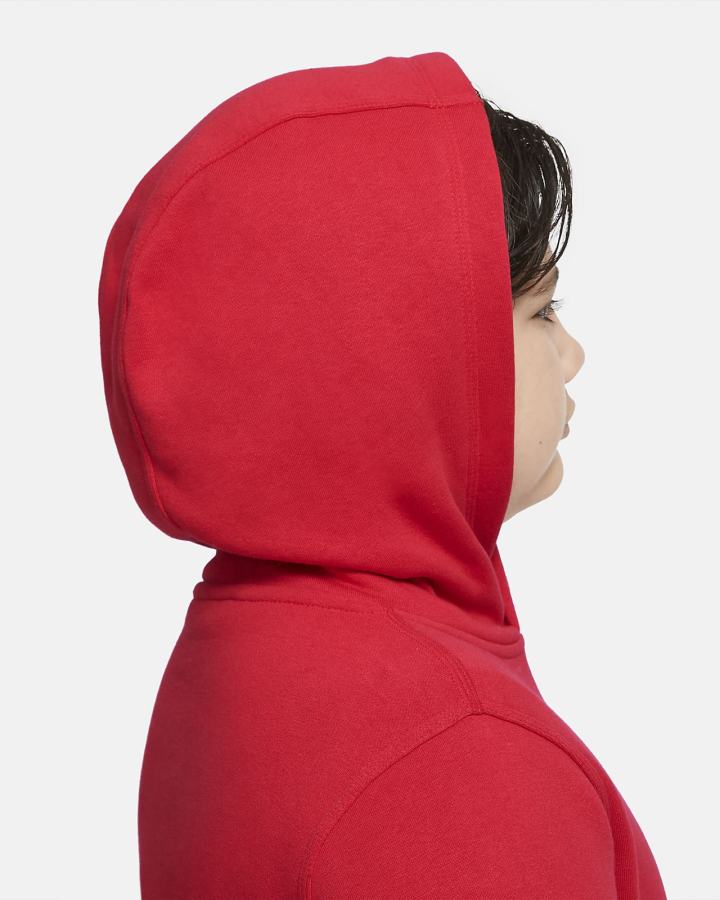 Sudadera Con Capucha Nike Sportswear Club Kids Niño Rojas Blancas | WRKQM-4286