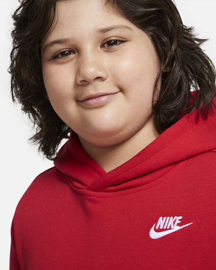 Sudadera Con Capucha Nike Sportswear Club Kids Niño Rojas Blancas | WRKQM-4286