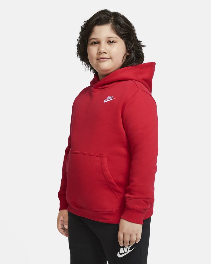 Sudadera Con Capucha Nike Sportswear Club Kids Niño Rojas Blancas | WRKQM-4286