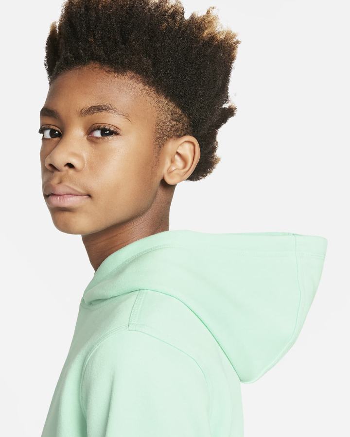Sudadera Con Capucha Nike Sportswear Club Kids Niño Verde Menta Blancas | WVUPJ-5807