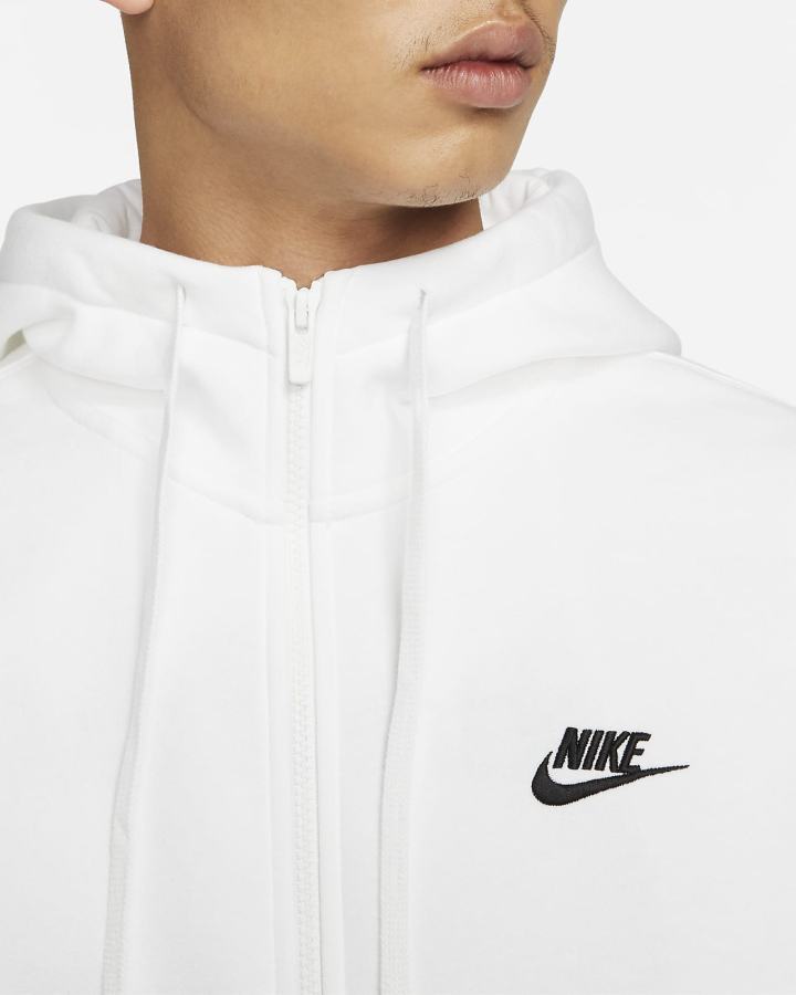 Sudadera Con Capucha Nike Sportswear Club Fleece Full-Zip Hombre Blancas Negras | WVXHQ-1890