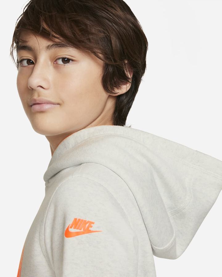 Sudadera Con Capucha Nike Sportswear Club Kids Estampadas (Extended Size) Niño Naranjas | XCBNP-7142