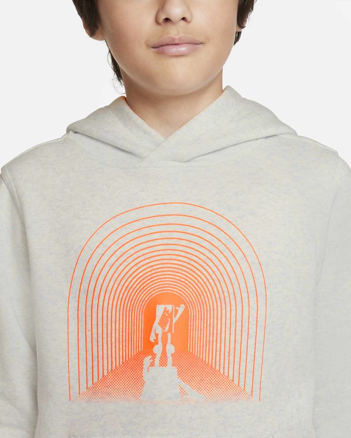 Sudadera Con Capucha Nike Sportswear Club Kids Estampadas (Extended Size) Niño Naranjas | XCBNP-7142