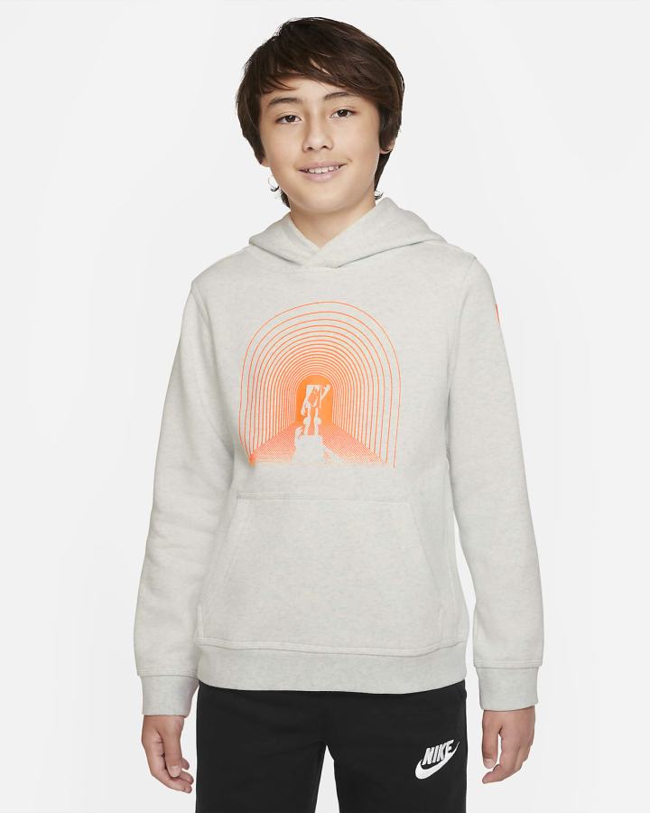 Sudadera Con Capucha Nike Sportswear Club Kids Estampadas (Extended Size) Niño Naranjas | XCBNP-7142