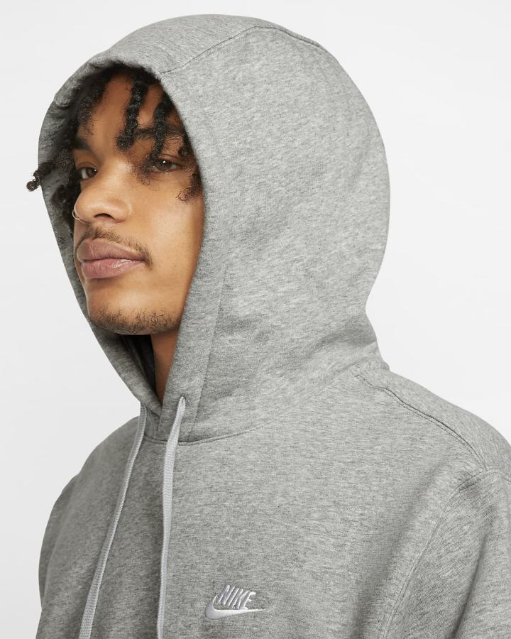Sudadera Con Capucha Nike Sportswear Club Fleece Mujer Gris Oscuro Plateadas Blancas | XCNLO-0236