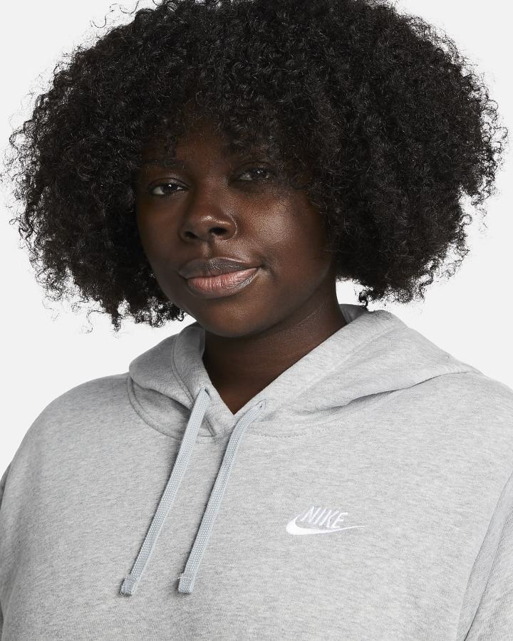 Sudadera Con Capucha Nike Sportswear Club Fleece Mujer Gris Oscuro Blancas | XLJAR-3126